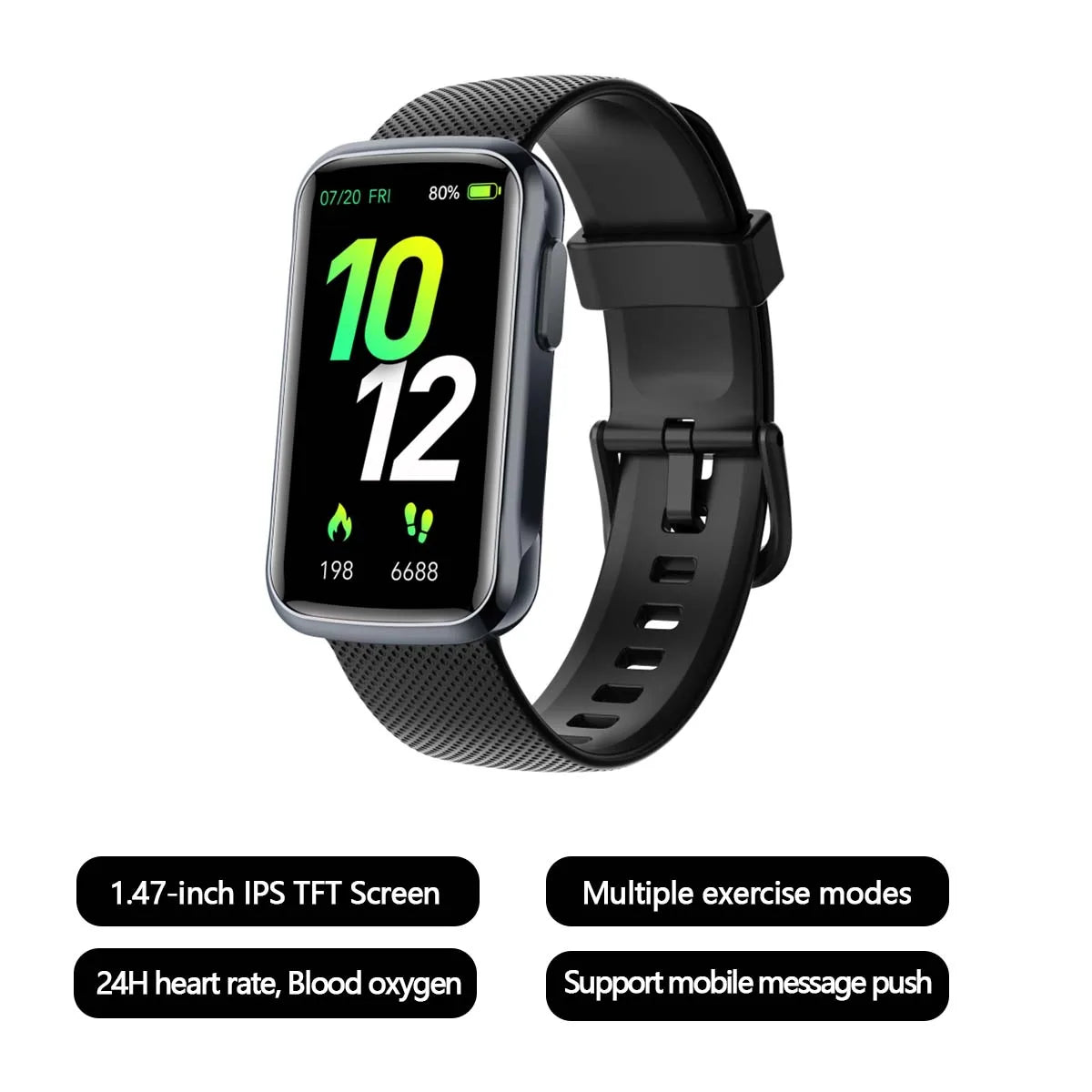 Fitness Tracker Smart Watch Heart Rate Sleep Monitor 20 Sports Modes IP68 Waterproof for Men Women Android Ios Activity Tracker