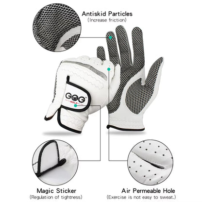 8Pcs Golf Gloves Genuine Sheepskin Leather Men Non-Slip Sports Gloves Left Right for Golfer Men'S Golf Glove Soft Breathable