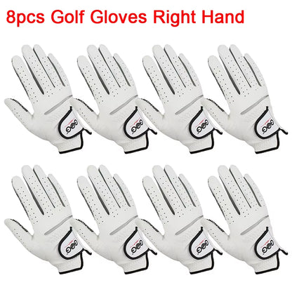 8Pcs Golf Gloves Genuine Sheepskin Leather Men Non-Slip Sports Gloves Left Right for Golfer Men'S Golf Glove Soft Breathable