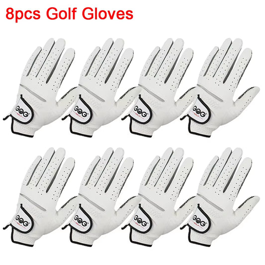 8Pcs Golf Gloves Genuine Sheepskin Leather Men Non-Slip Sports Gloves Left Right for Golfer Men'S Golf Glove Soft Breathable